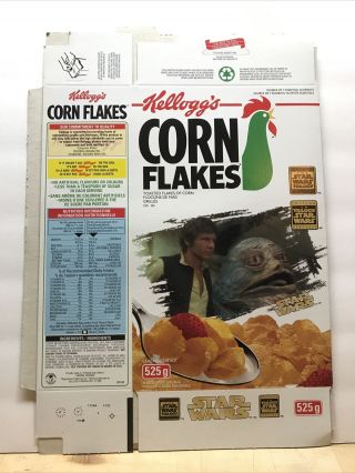 Vintage 1997 Kellogg’s Corn Flakes Flat Cereal Box Canadian Star Wars Bc