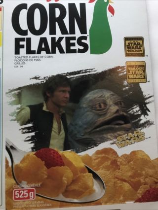 Vintage 1997 Kellogg’s Corn Flakes Flat Cereal Box Canadian Star Wars BC 2