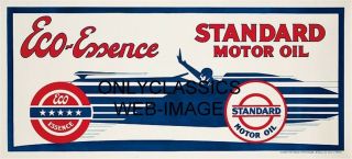 1930 Standard Motor Oil Eco - Essence Auto Racing Kow Poster Art Deco Indy Racer