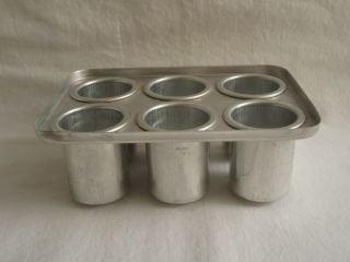 Vintage Aluminum Mold For Making (6) 2oz Candles