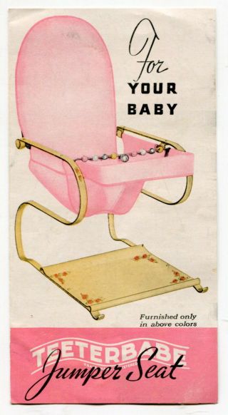 Vintage Sales Brochure: " For Your Baby - Teeterbabe Jumper Seat "
