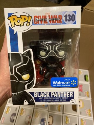 Funko Pop Marvel Capt.  America Civil War Black Panther 130 Onyx Glitter