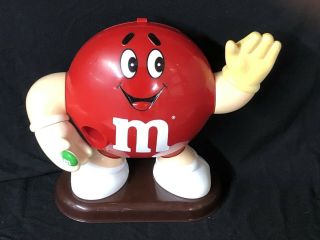 Vintage 1991 Red M&m Candy Dispenser Green M&m In Hand Collectable