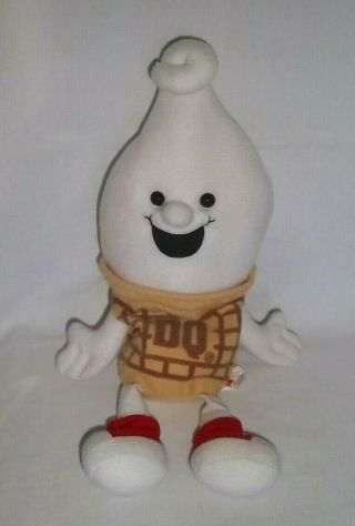 1999 Dairy Queen 13 " Plush Ice Cream Cone Curly Top Mascot Stuffed Doll Toy Vtg