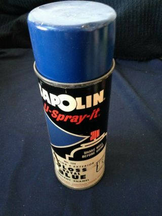 Rare Vintage 1960s Sapolin No 134 Royal Blue Full 16 Oz Spray Paint Can