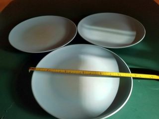 3 Vtg Boontonware Blue Melmac 10 " Dinner Plates 1102 - 10 Melamine Usa 10 "