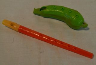 Vintage 1978 Burger King Pickle Whistle Flute Also A Flute Style Whistle Melody