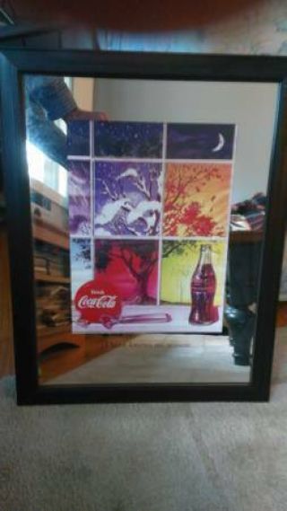 “coca - Cola” Decorative Framed Mirror Sign - Square 22 " X 17 " -