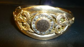 Vintage Victorian F.  M.  Co 12k Gold Filled Hinged Bracelet 50.  8 Grams
