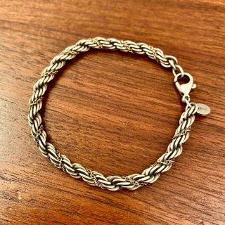Tiffany & Co? Sterling Silver & 14k Yellow Gold Rope Bracelet - 7.  5 "