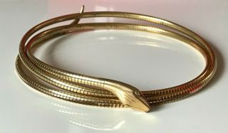 Art Deco Egyptian Revival Rolled Gold Snake Choker Made In Baden Germany