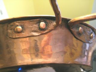 Antique Hammered Copper Pot/Pan w/2 Handles 3