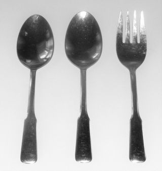 Wm A Rogers Oneida Friendship Stainless Steel Serving Fork & 2 Serving Spoons