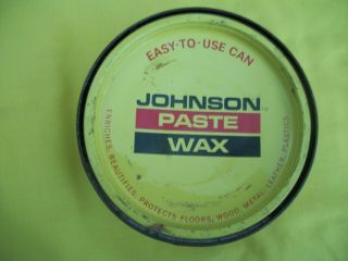 Vintage Tin Johnson Paste Wax Auto Car Sc Johnson & Son Racine Wisconsin No Upc