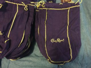 45 Crown Royal Purple 1.  75l Drawstring Bags And 2 Logo Big Cups