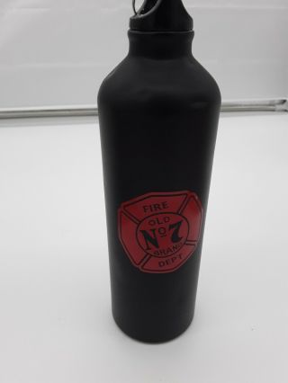 Jack Daniels Tennessee Fire Metal Water Bottle Collectible Black Whiskey