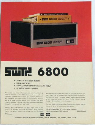 Vintage 1976 Swtpc 6800 Personal Computer Print Ad