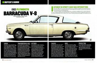 1965 Plymouth Barracuda V - 8 6 - Page Buyers Guide Article / Ad