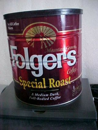 Vintage Folgers Special Roast Steel Coffee Can Empty W/lid (folgers20 - 9)