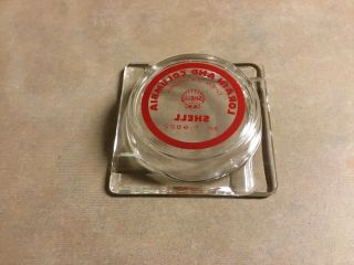 Old Vintage SHELL glass ashtray Gas Oil Advertising Old Logo Cond. 2