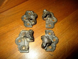 Antique Cast Iron Signed On House Swinging Door Hinges
