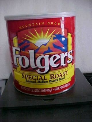 Vintage Folgers Special Roast Steel Coffee Can Empty W/lid (folgers20 - 22)