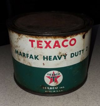 Vintage Texaco 1 Lb/.  453 Kilos Can Marfak Heavy Duty 2 - Empty