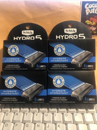 16 Schick Hydro 5 Hydrate Hydratant Razor Blades Refill Cartridges 4 Packs Of 4