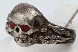 Memento Mori Skull Bones Ring Sterling Silver 835 Ww1 Wwi Wwii Ww2 Special Force