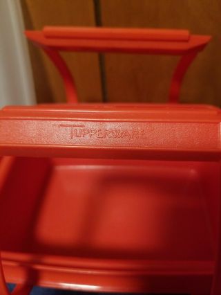 Orange Vintage Tupperware Pak N Carry Lunch Box Kit Tote 7 Pc.  w/ handle Pack 2