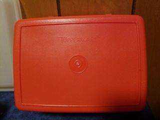 Orange Vintage Tupperware Pak N Carry Lunch Box Kit Tote 7 Pc.  w/ handle Pack 3
