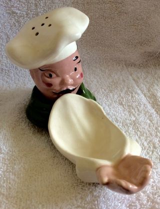 Vintage Ceramic Italian Man Shaker Spoon Rest Pottery 3 3/4” X 7 1/4”