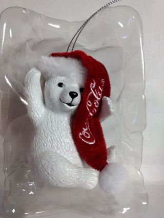 Coca Cola Ornament - Polar Bear With Coke Hat