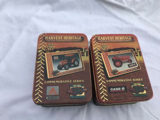 Harvest Heritage Metal Collector Cards Ertl Agco - Allis Chalmers,  Farmall Case