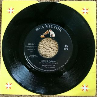 Elvis RCA 447 - 0645 SUCH A NIGHT / NEVER ENDING 45 RPM RARE 1965 3