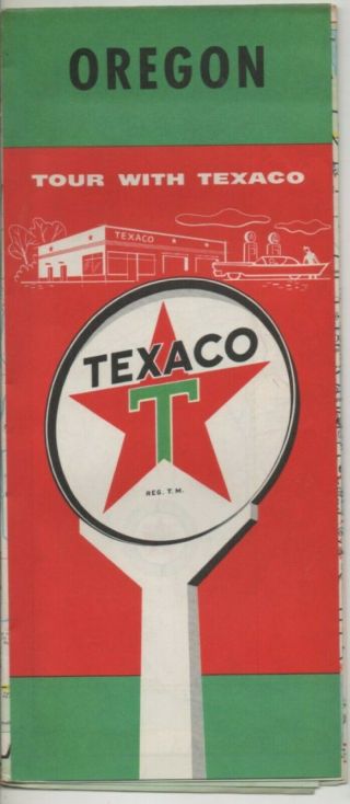 Texaco Road Map For Oregon 1959
