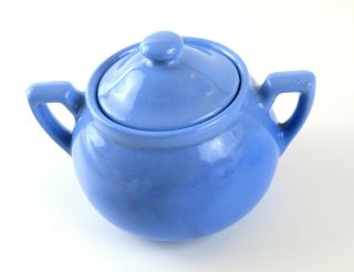 Lipton ' s Tea Bright Blue Ceramic Creamer & Sugar Bowl with Lid Set 3