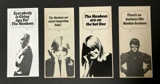 The Monkees Debut,  1st Album 1966 Small Poster Type Ad,  Promo Advert Set Of Four