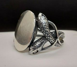 Rare Vintage Murat Paris 925 Sterling Silver Four Twisted Snakes Oval Ring