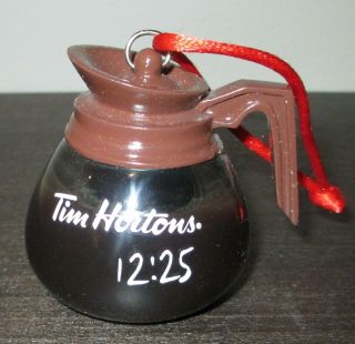 Tim Hortons 2010 Coffee Pot Always Fresh 12 25 Christmas Ornament Red Cord