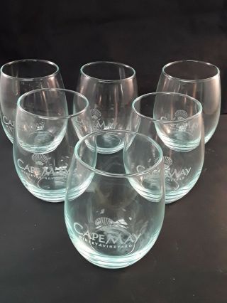 Cape May Winery Stemless Wine Glasses 6 Set