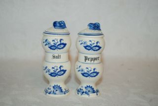 Vintage Watkins Japan Blue And White Salt And Pepper Set