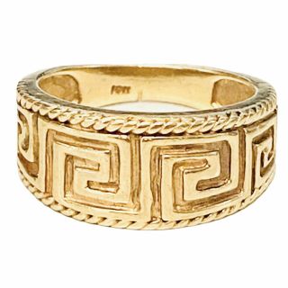 Ladies 10k Yellow Gold Greek Design Band Ring Sz 6 Weighs 4.  4 Grams