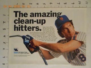 1987 York Mets Mlb Baseball Team Hof Gary Carter Northville Gas Poster Ad
