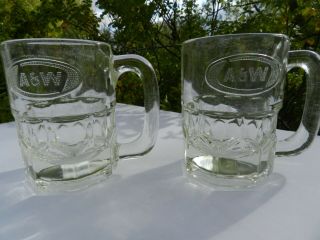 A & W Glass Mug 4,  5 Inches Tall (2)
