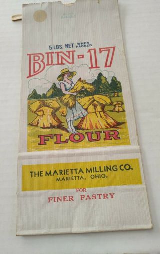 Vintage Marietta Milling Co Bin - 17 Flour Bag