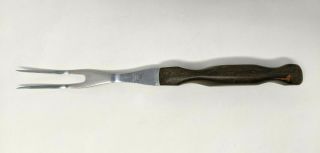 Vtg Cutco No 1026 Stainless Meat Turning Carving Fork Brown Marble Handle Ss19