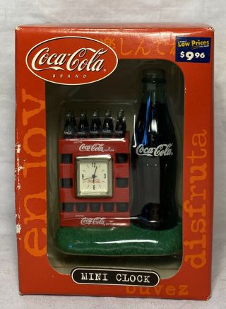 Vintage Coca Cola Brand Mini Clock Cases Of Coke Bottles