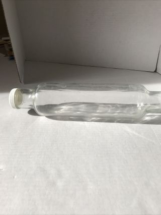 Vtg Clear Glass Rolling Pin 13 Inches Long W/cap