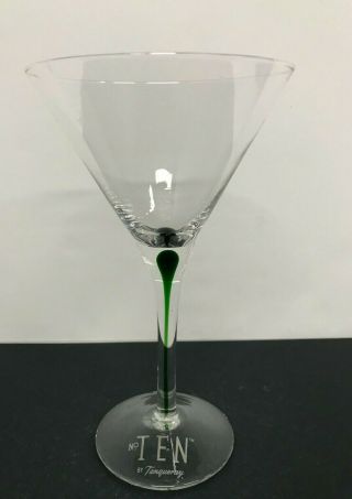 Tanqueray No.  Ten Gen Martini Glass Green Stem Pre Owned